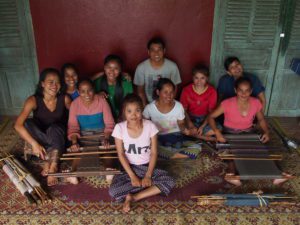 Group of Katu artisans with their looms