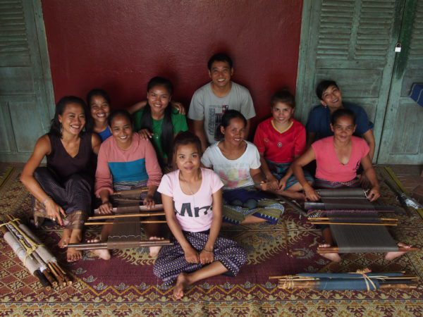 Group of Katu artisans with their looms