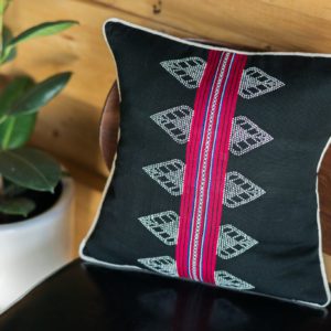 TAEC Katu ethnic group beaded leaf motif pillow cover