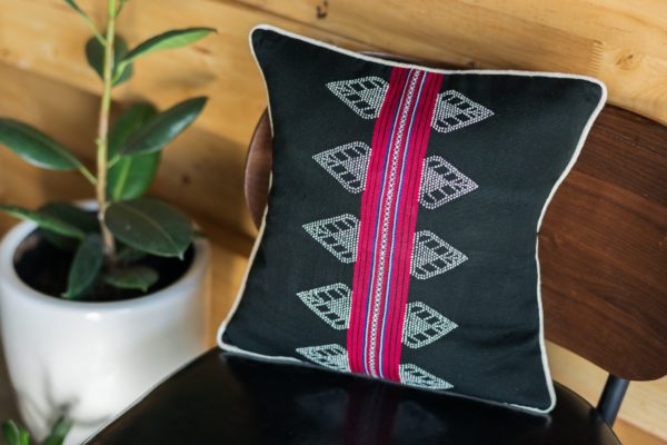 TAEC Katu ethnic group beaded leaf motif pillow cover