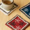 Akha Job's tear seed bead cotton drink coaster