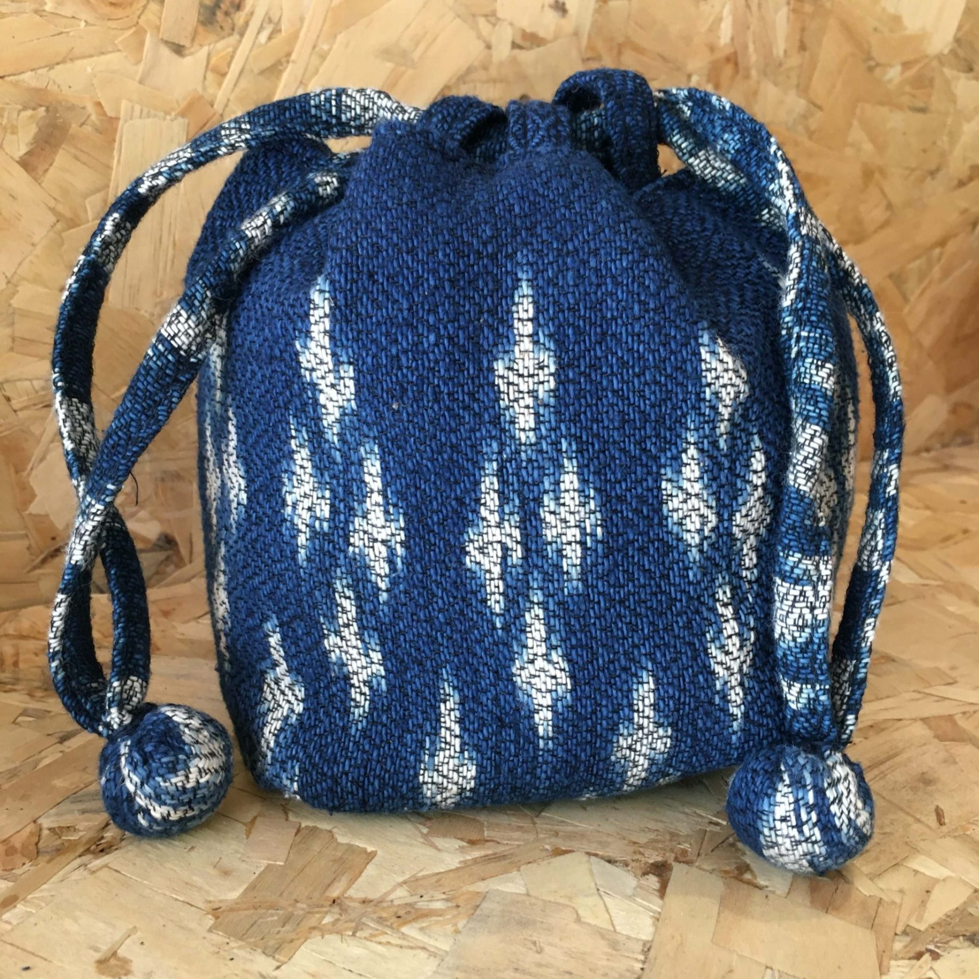 Drawstring Bag - Small - Indigo & Clay