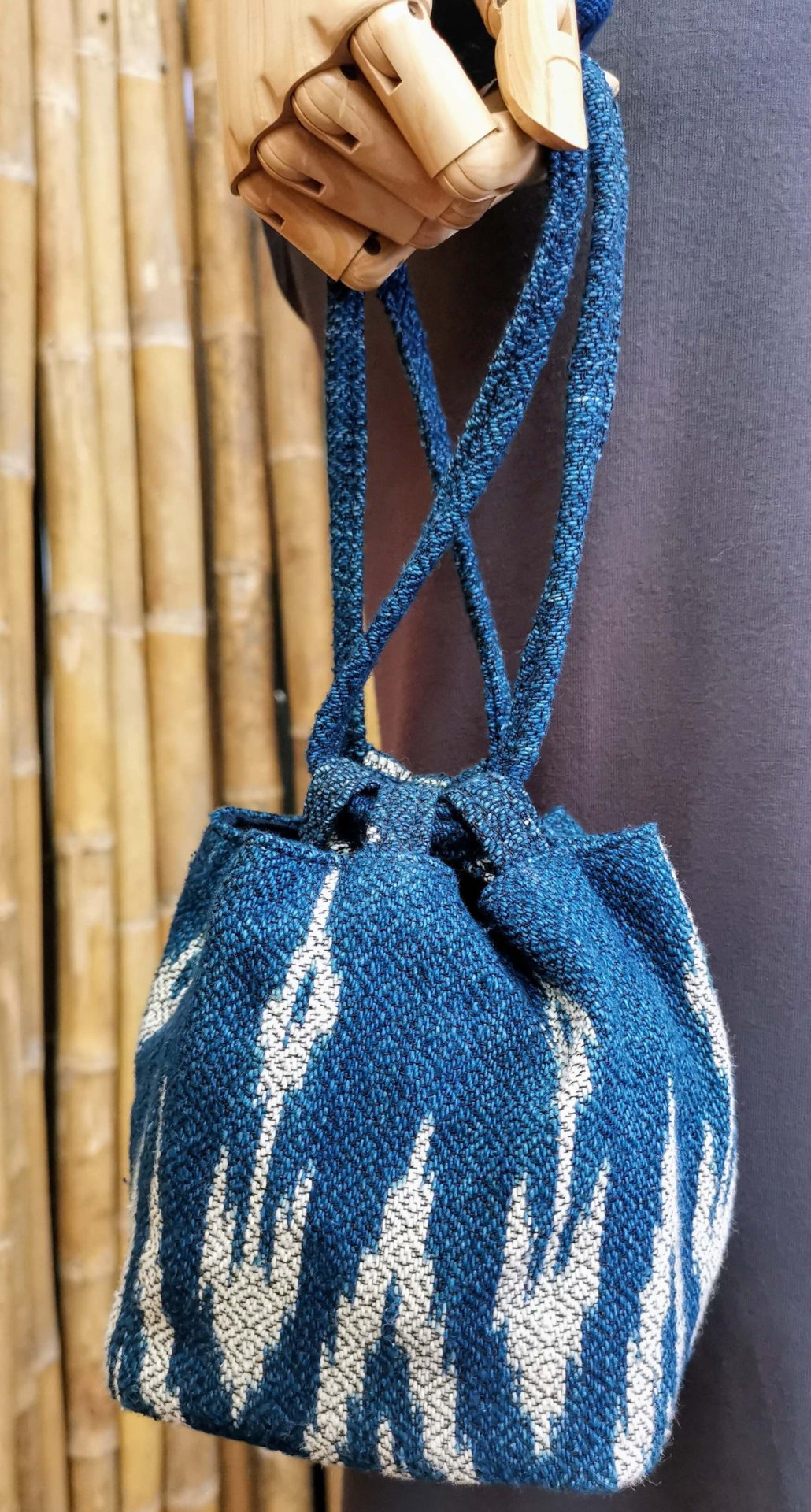 Drawstring Bag - Small - Indigo & Clay