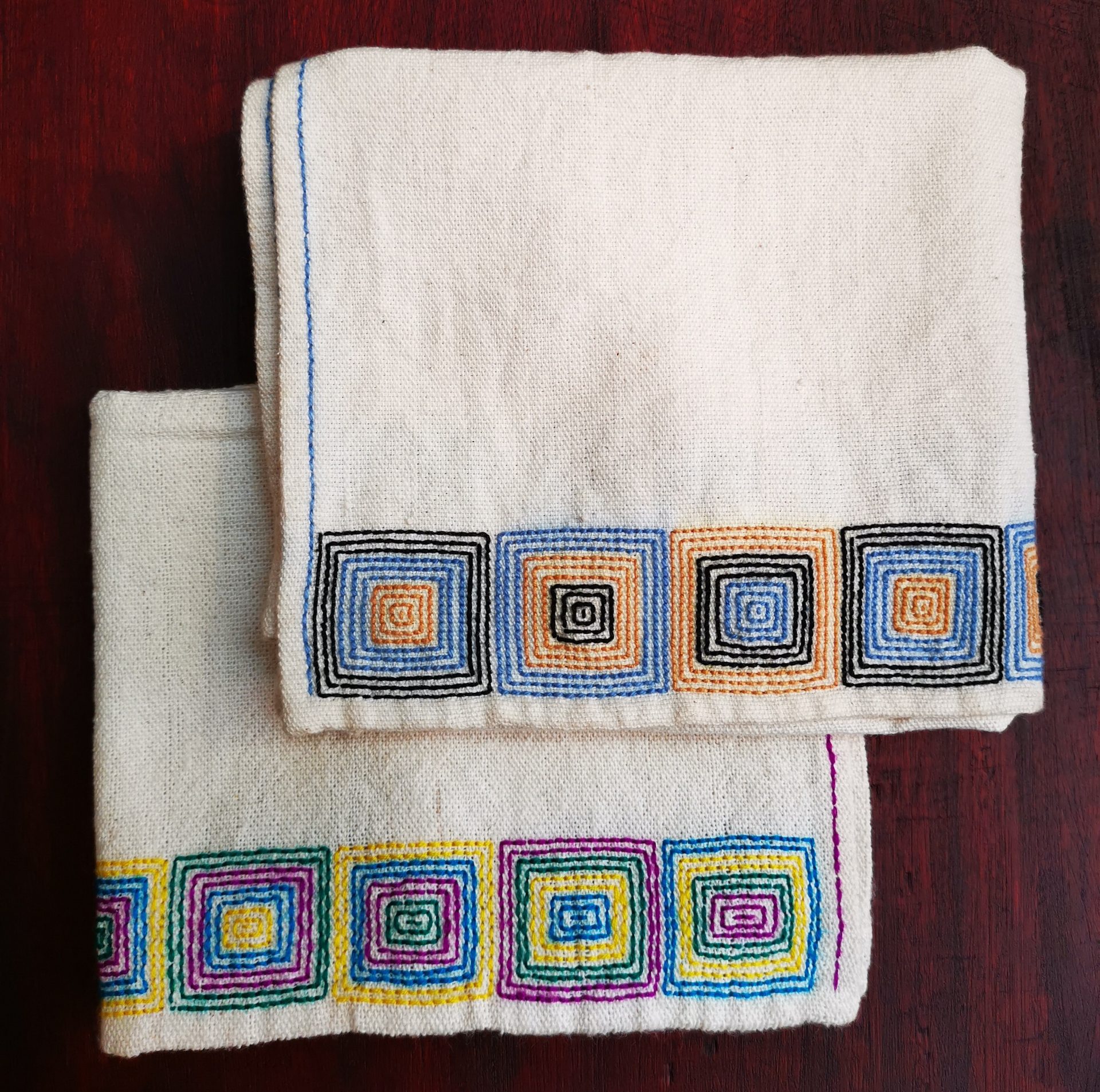 Hand embroidered kitchen towels