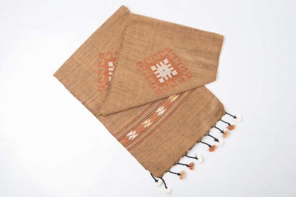 TAEC Tai Lue Brown Table Runner with Motif