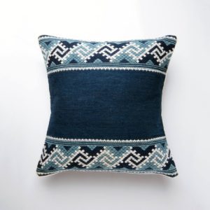 Tai Lue double motif indigo pillow cover