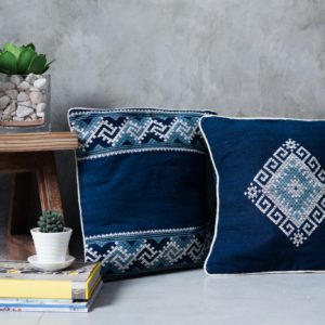 Indigo blue traditional motif cushion covers Laos