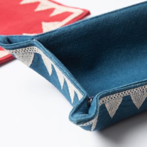 TAEC Lanten cotton indigo snap travel tray