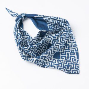 Hmong batik wax resist dye technique bandana indigo blue