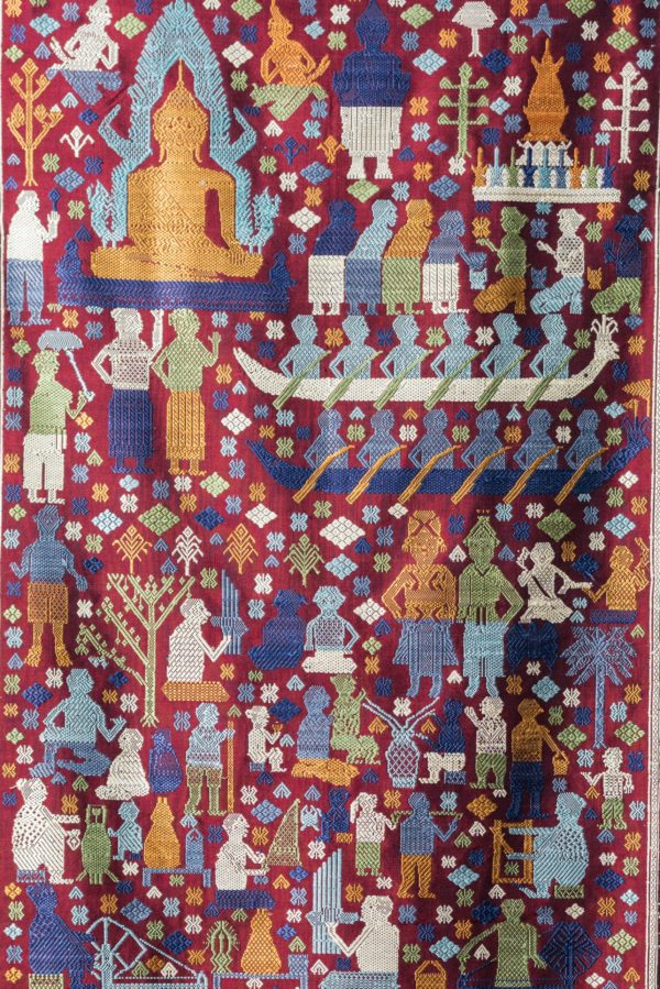 Silk storytelling wall hanging Laos