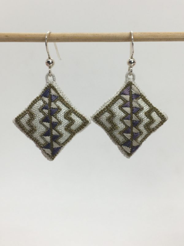 Hmong silk earrings from Laos