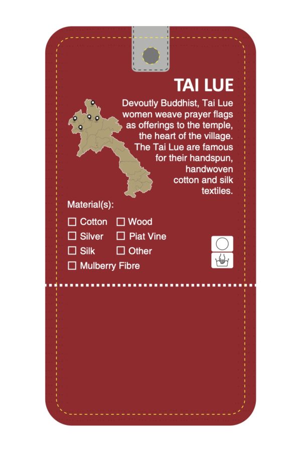 Tai Lue ethnic group handmade in Laos product tag